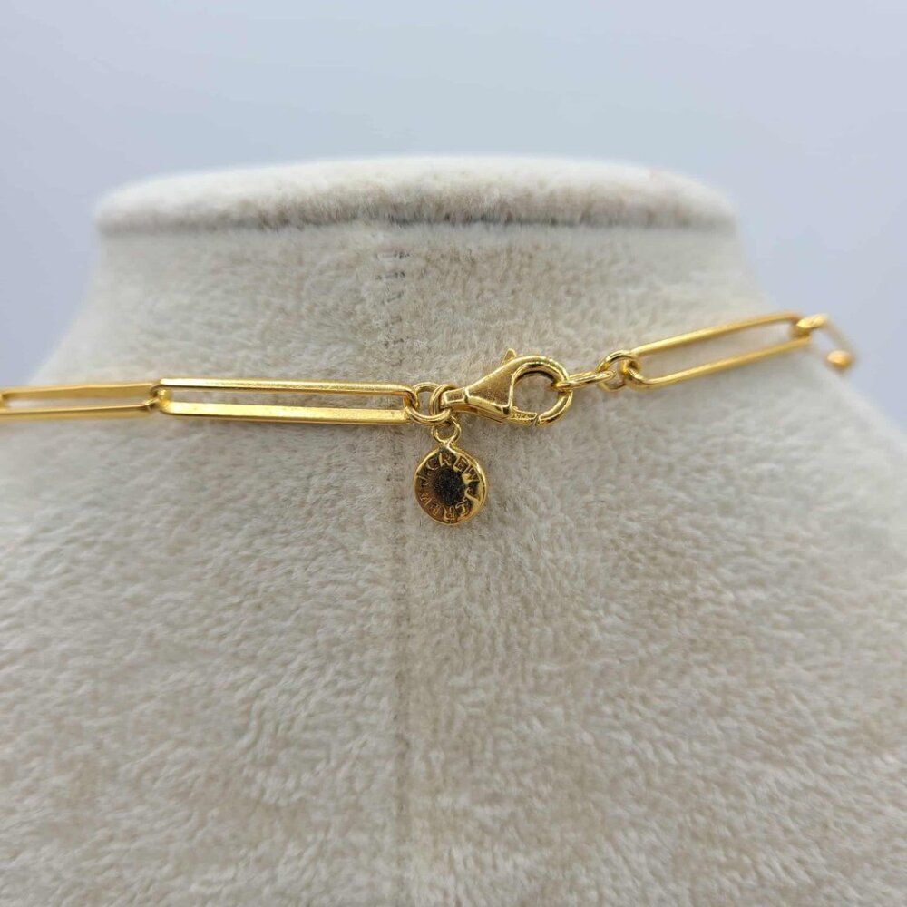 J Crew Gold Tone Delicate Gold Tone Paper Clip Necklace - Picture 2 of 9